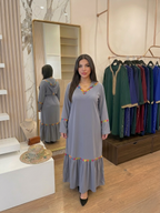 Jellaba avec fourrure et dentelle