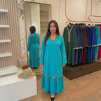 Jellaba avec fourrure et dentelle